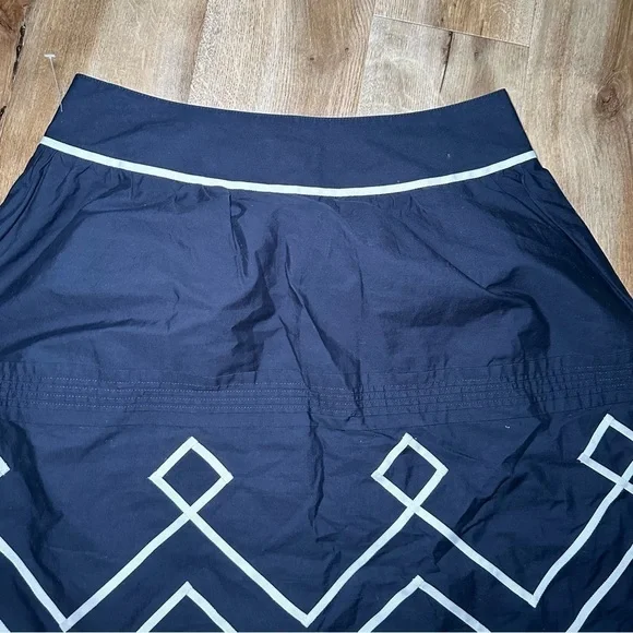Loft Abstract Zig Zag Navy A-Line Skirt Size 6 - Picture 6 of 10